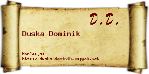 Duska Dominik névjegykártya